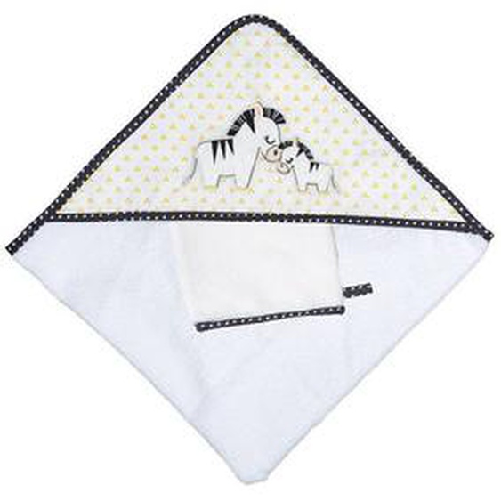 Cape De Bain Plus Gant En Coton Blanc