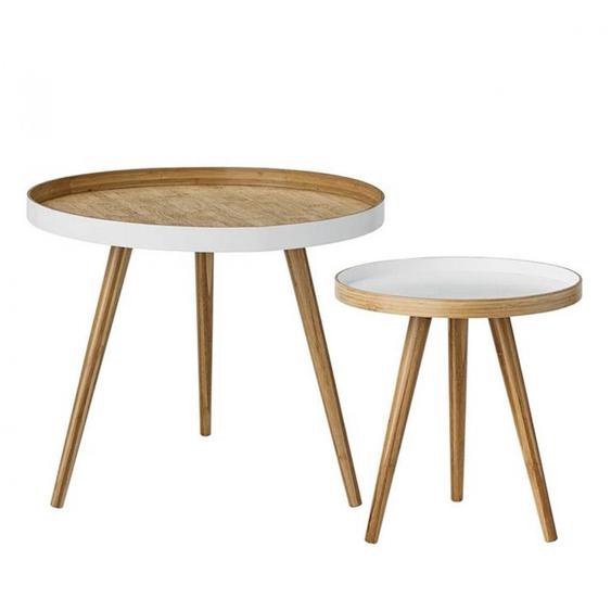 Cappuccino - 2 tables dappoint en bois - Couleur - Bambou