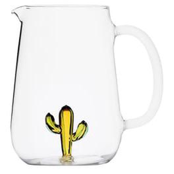 Carafe Cactus ambre vert verre 1,75 l