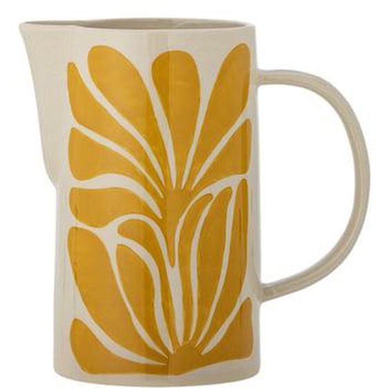 Carafe céramique motif floral peint Bloomingville Fauni