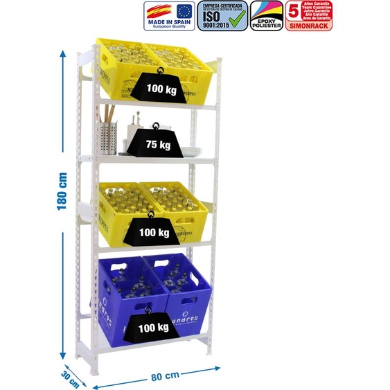 Carafe en métal SIMONBOTTLE SHELF 3-1- 1800X800X300 BCO/BCO