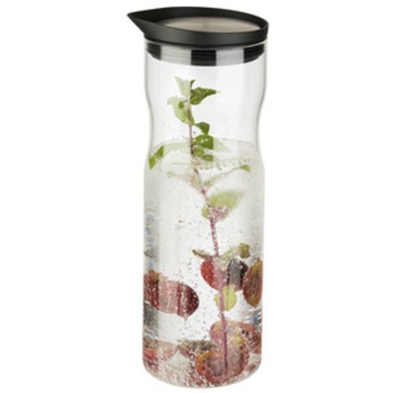 Carafe en verre avec couvercle, 1,0 litre, verre/inox
