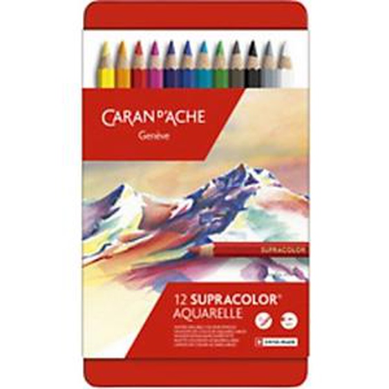 CARAN DACHE Crayons de couleur SUPRACOLOR, étui métal de 40