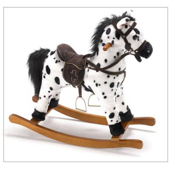 Carlotta, Le Cheval À Bascule Sonore. Blanc Et Marron