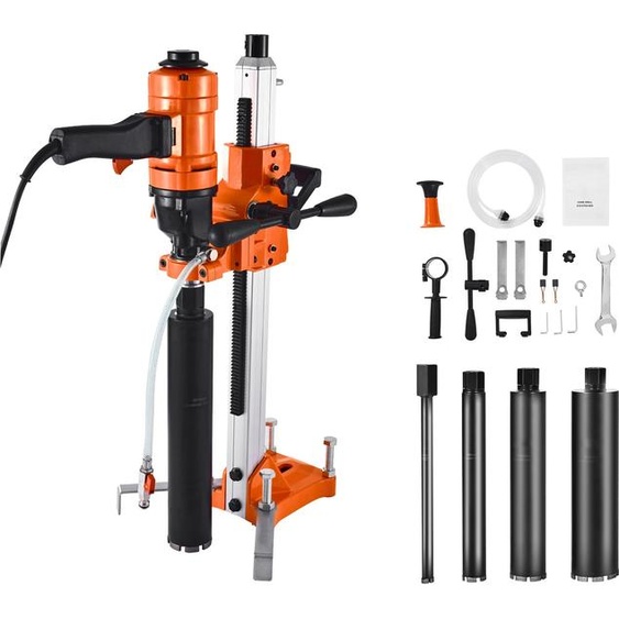 Carotteuse diamantée SucceBuy avec diamètre de perçage maximal de 202 mm, appareil 2 en 1 dune puissance de 1500 W, 4 forets et vitesses réglables (1000 / 2500 tr/min) pour le béton, la brique et la pierre