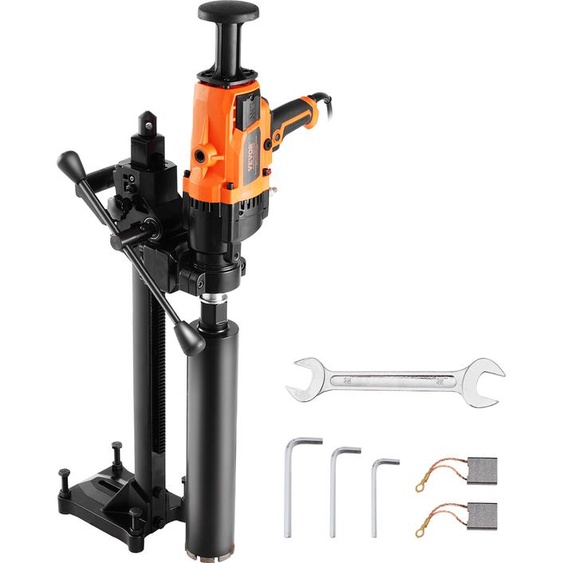 Carotteuse VEVOR Carotteuse diamantée 2-18 cm de diamètre de forage, carotteuse diamantée manuelle avec support et carotteuse, carotteuse béton 2600 W Application à eau et à sec,