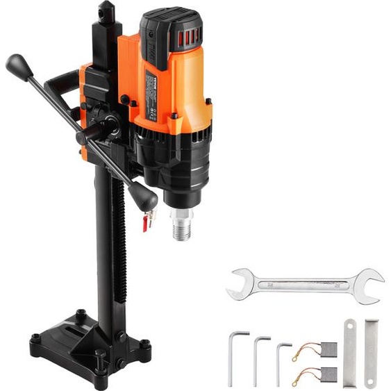 Carotteuse VEVOR Carotteuse diamantée avec diamètre de forage 2-20 cm avec support et carotteuse, 3000 W carotteuse robuste pour béton, utilisation à sec et à leau pour béton brique