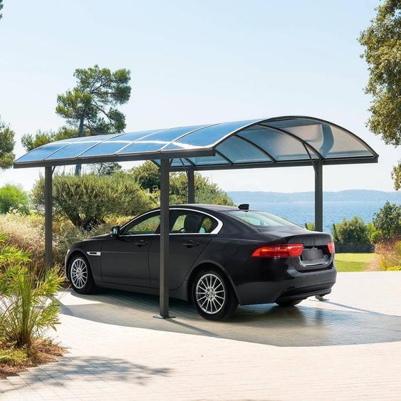 Carport BELIZE Graphite 5 x 3 m - Aluminium, Acier, Polycarbonate Hespéride