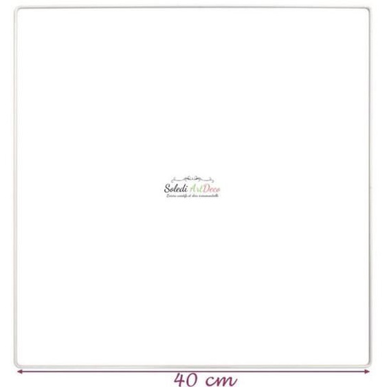 Carré métallique - GONES - 40 x 40 cm - Epoxy blanc - Abat-jour - Attrape rêves