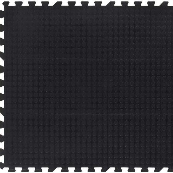 Carreau de sol en caoutchouc noir 12 mm 90x120 cm