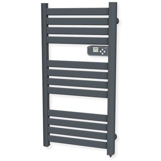 Carrera - Radiateur sèche-serviettes 500W - Lames plates - Gris anthracite