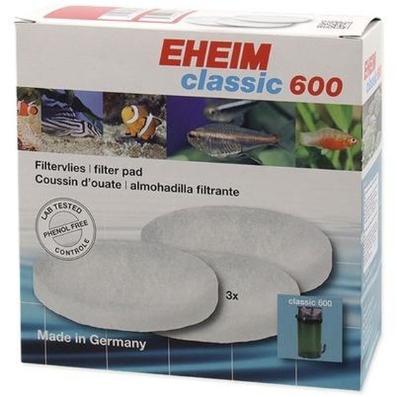 Cartouche filtrante EHEIM classic pour filtre 2217 3 pcs blanc