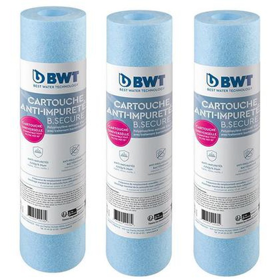 BWT - Cartouches et media filtrants - Cartouches b.secure - Anti-impuretés - Lot de 3 de