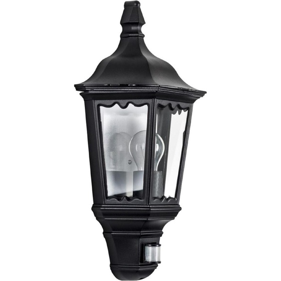 Casa Padrino Applique murale dextérieur Art Nouveau avec détecteur de mouvement Noir 20 x 12 x H. 50 cm - Balcon Jardin Terrasse Lampe dextérieur