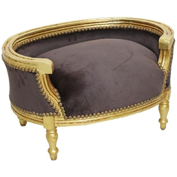 Casa Padrino Baroque Lit pour chien & chat Marron / Or antique - Canapé de style baroque fait main pour chiens & chats - Meubles baroques pour chiens & chats - Meubles pour animaux baroques