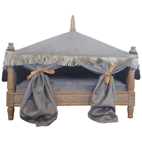 Casa Padrino Baroque Lit pour chien Gris / Marron - Lit pour chien de style antique fait à la main - Meubles somptueux pour chiens de style baroque - Meubles pour animaux de style antique - Meubles pour animaux de style baroque