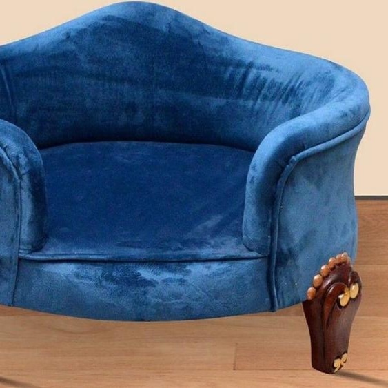 Casa Padrino Baroque Lit pour chien Royal Bleu / Marron / Or - Meubles baroques pour chiens - Meubles baroques pour animaux - Meubles somptueux pour animaux de style baroque