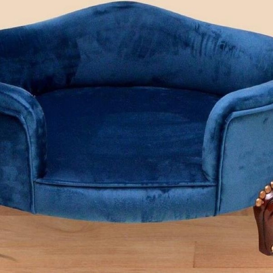 Casa Padrino Baroque Lit pour chien Royal Bleu / Marron / Or - Meubles pour chiens baroques - Meubles pour animaux de style baroque