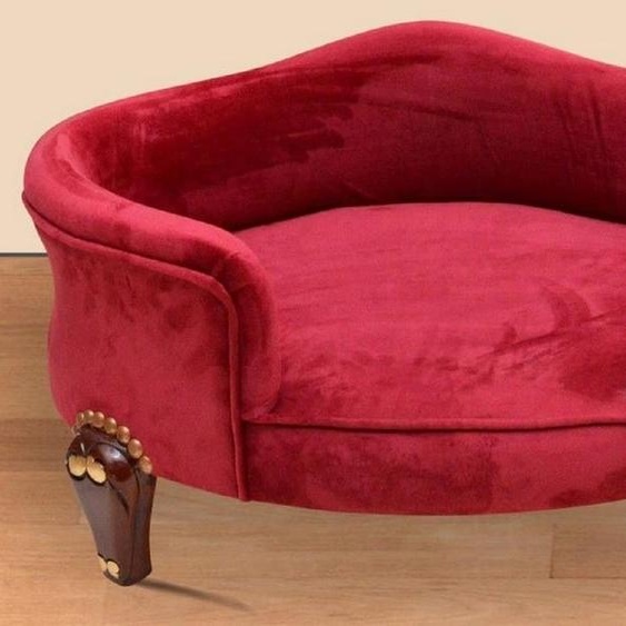 Casa Padrino Baroque Lit pour chien Royal rouge Boardeaux / brun / or - Meubles pour chiens baroques - Meubles pour animaux baroques