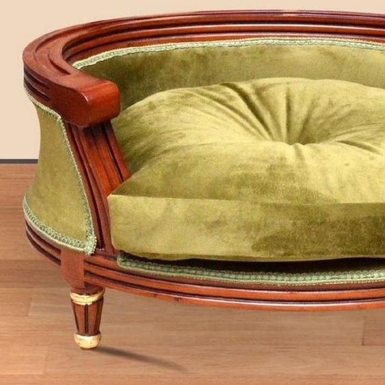 Casa Padrino Baroque Lit pour Chien Royal Vert / Marron / Or - Meubles Baroques pour Chiens - Meubles Baroques pour Animaux - Meubles de Style Baroque