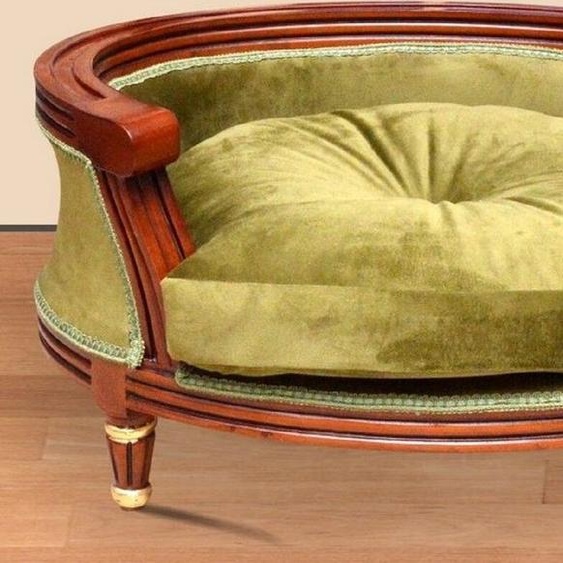 Casa Padrino Baroque Lit pour Chien Royal Vert / Marron / Or - Meubles Baroques pour Chiens - Meubles Baroques pour Animaux - Meubles de Style Baroque