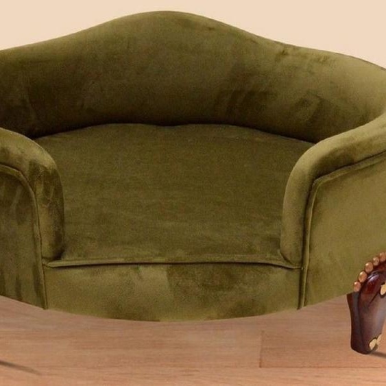 Casa Padrino Baroque Lit pour chien Royal Vert / Marron / Or - Meubles pour chiens baroques - Meubles pour animaux de style baroque