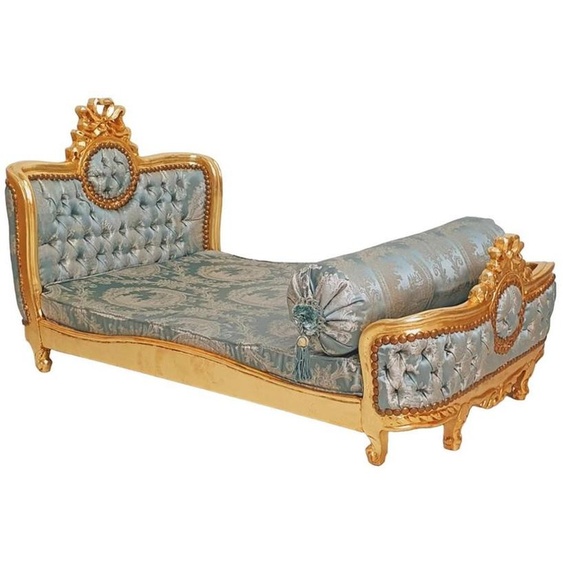 Casa Padrino Baroque Lit pour chien Vert Motif / Or antique - Lit pour chien de style antique fait à la main - Meubles somptueux pour chiens de style baroque - Meubles pour animaux de style antique - Meubles pour animaux de style baroque