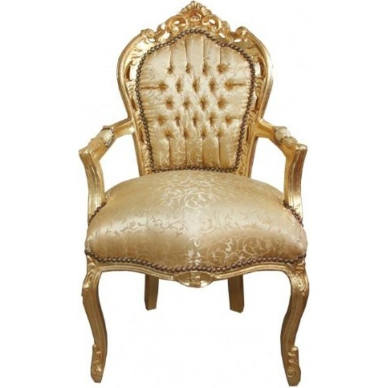 Casa Padrino Baroque salle à manger chaise or motif floral / or avec accoudoirs BW !