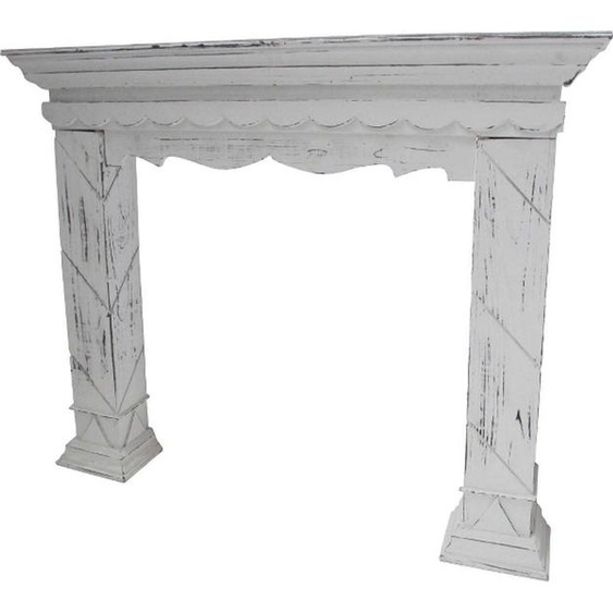 Revêtement de cheminée de style rustique Casa Padrino, style shabby chic, couleur blanc antique, dimensions : 116 x 22 x 99 cm