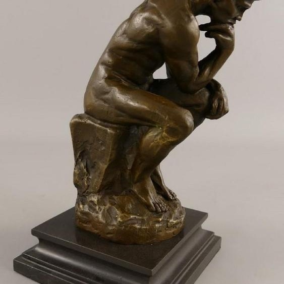 Casa Padrino Bronze Art Déco Figure Le Penseur Bronze / Noir H. 26 cm