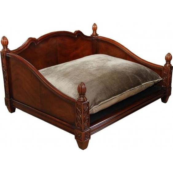 Canapé de luxe baroque Casa Padrino pour chiens et chats, en bois massif de chêne, couleur marron - Lit pour chien/chat - 70 x 55 x 40 cm