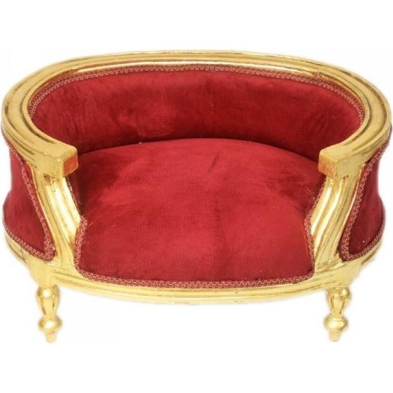 Casa Padrino Canapé baroque pour chiens et chats Bordeaux / Or Lit pour chien et chat
