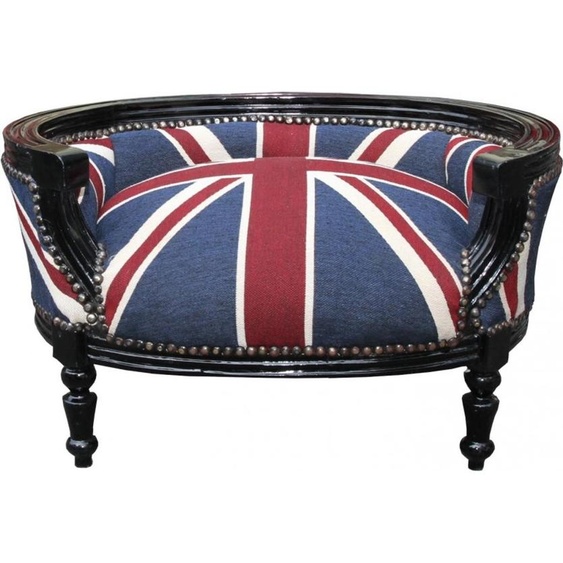 Casa Padrino Canapé baroque pour chiens et chats Union Jack/Noir - Lit pour chien et chat