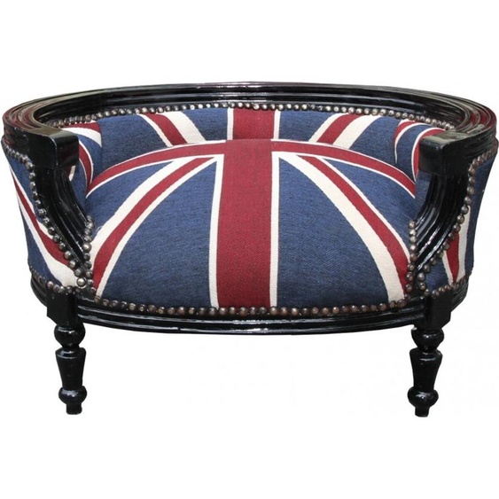 Casa Padrino Canapé baroque pour chiens et chats Union Jack/Noir - Lit pour chien et chat