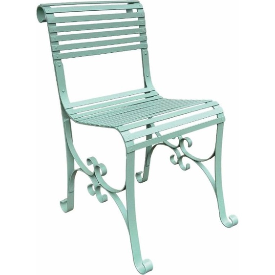 Casa Padrino Chaise de jardin Art nouveau en fer forgé Vert menthe - Meubles de jardin et de terrasse