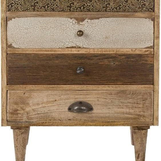 Casa Padrino Commode de style rustique à 5 tiroirs Coloris naturel / multicolore 48 x 27 x H. 80 cm - Meubles de style rustique