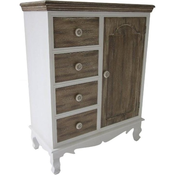 Casa Padrino Commode de style rustique Blanc / Marron 66 x 32 x H. 86 cm - Meubles de style rustique