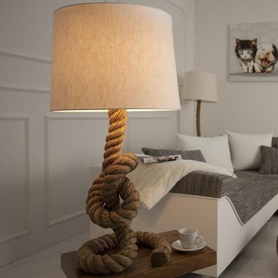 Casa Padrino Designer Lampe de table corde marine - Lampe tabouret corde