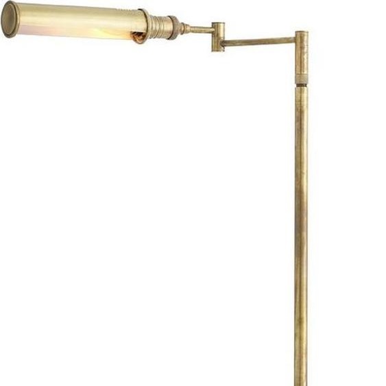 Casa Padrino Lampadaire de luxe Vintage couleur laiton 18 x H. 102-136 cm - Lampadaire réglable en hauteur avec bras pivotant - Collection de luxe