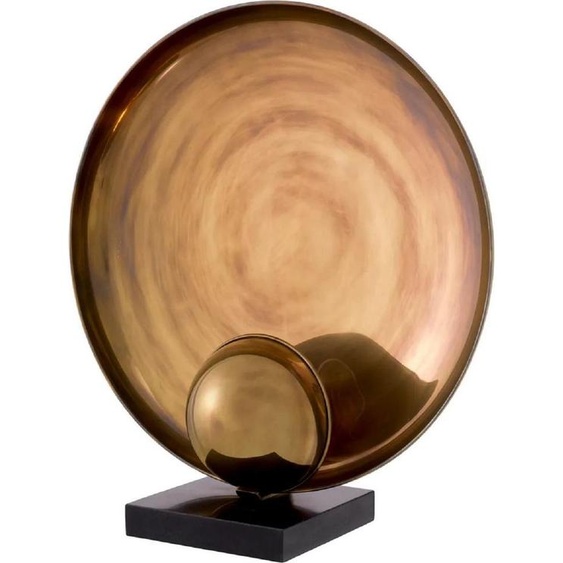 Casa Padrino Lampe de table vintage laiton / noir 46 x 17,5 x H. 50,5 cm - Lampe de bureau avec socle en granit - Lampes de table de luxe - Luminaires de luxe - Meubles de luxe - Intérieur de luxe