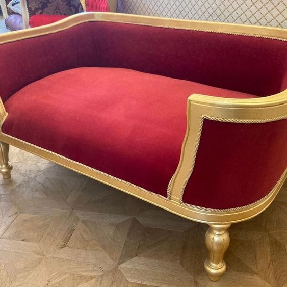 Casa Padrino Lit Baroque pour Chien & Chat Bordeaux / Or - Canapé de style baroque fait main pour chiens et chats - Meubles Baroques pour Chiens et Chats - Meubles Baroques pour Animaux