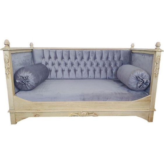 Casa Padrino Lit de chien baroque Gris / Crème - Lit de chien somptueux de style antique - Meubles pour chiens faits à la main de style baroque - Meubles baroques pour animaux - Meubles pour animaux de style antique