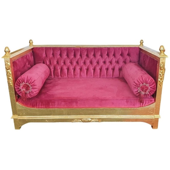 Casa Padrino Lit de chien baroque rouge bordeaux / or - Lit de chien somptueux de style antique - Meubles pour chiens faits à la main de style baroque - Meubles baroques pour animaux - Meubles pour animaux de style antique