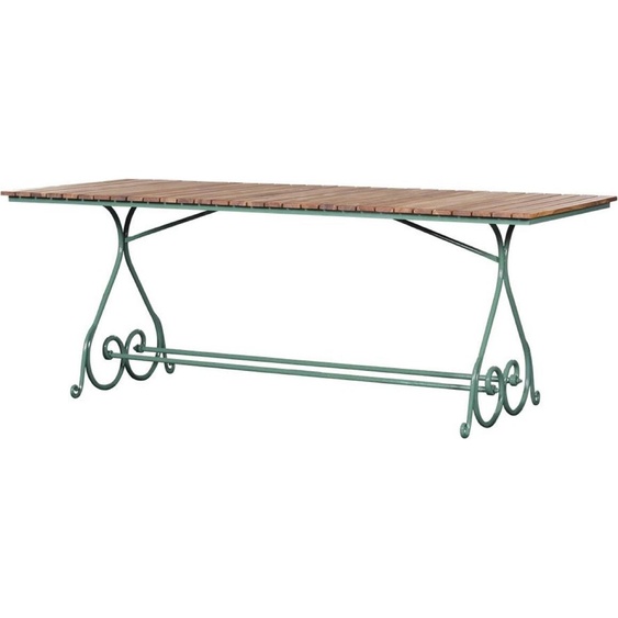 Casa Padrino Luxe Table de jardin Art Nouveau Marron / Vert 200 x 80 x H. 73 cm - Table rectangulaire de jardin et de terrasse - Meubles de jardin et de terrasse Art Nouveau