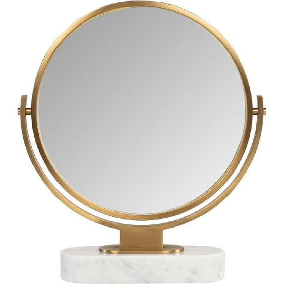 Casa Padrino Miroir de courtoisie or / blanc H. 51 cm - Miroir de courtoisie