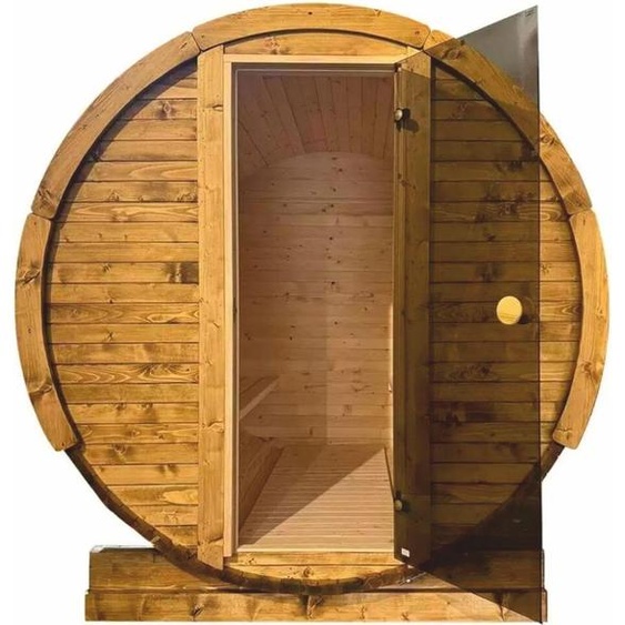 Casa Padrino Sauna dextérieur de luxe couleur naturelle / anthracite 190 x 220 cm - Sauna de jardin en bois massif