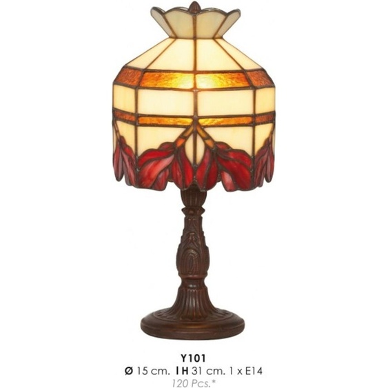 Casa Padrino Tiffany Lampe de table Ø 15 x H. 31 cm - Lampe de table faite à la main - Qualité de luxe