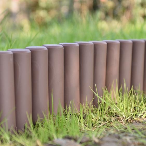 [casa.pro] Jeu de 80 palissades bordure de parterre brun longueur 2160cm