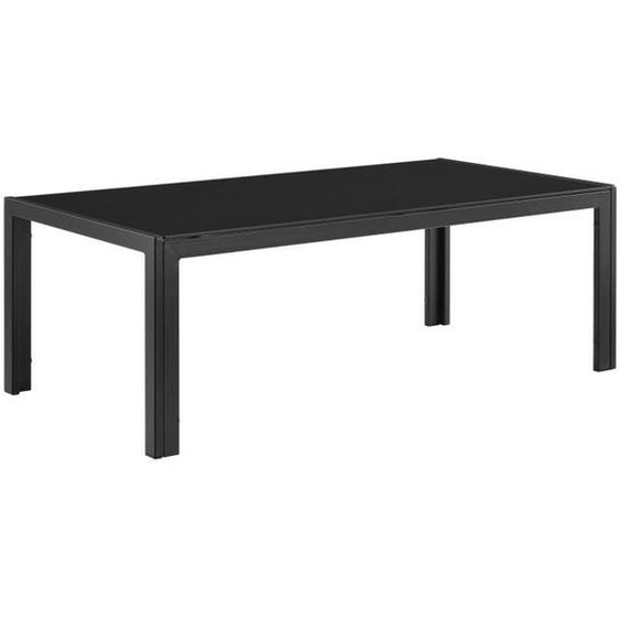 [casa.pro]® Table basse extérieure en verre 100 x 50 x 35 cm Noir