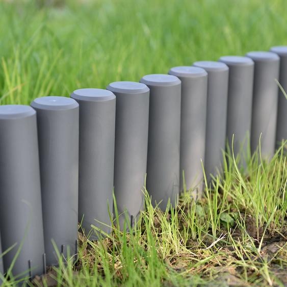 [casa.pro] Set de 80 palissades bordure de parterre gris foncé longueur 2160cm